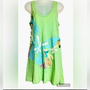 Humming womens embroidered butterfly tank Tunic M(278)